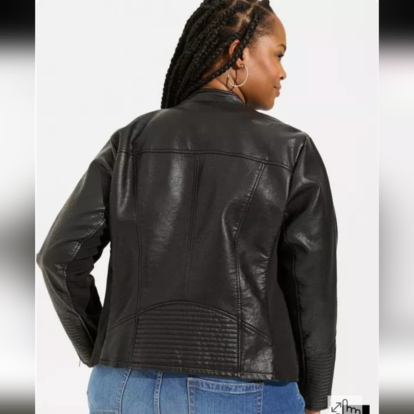 Torrid Vegan Leather Collarless Moto Jacket Plus Size 1x - Picture 3 of 16